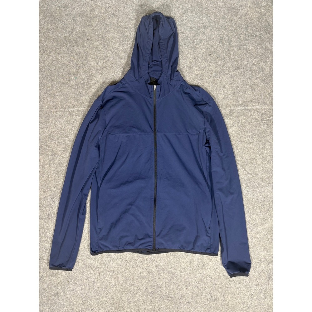 Walter Hagen Mens Navy Blue Full Zip Hooded Golf‎ Jacket Medium Stretch RN104141